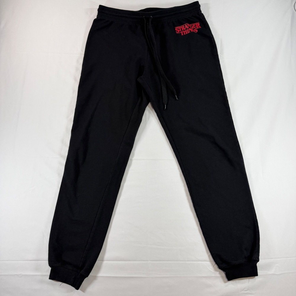 Stranger Things Netflix Official Merchandise Black Joggers Sweatpants Men Medium - Picture 2 of 6